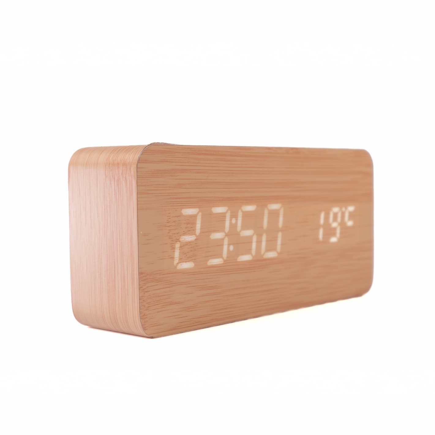 Reloj despertador de madera
