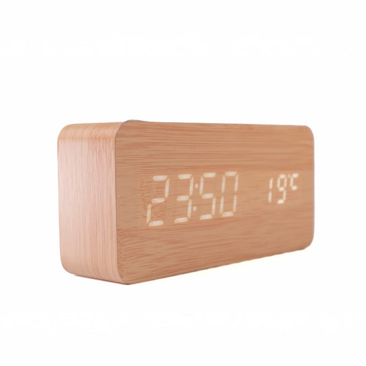 Reloj despertador de madera