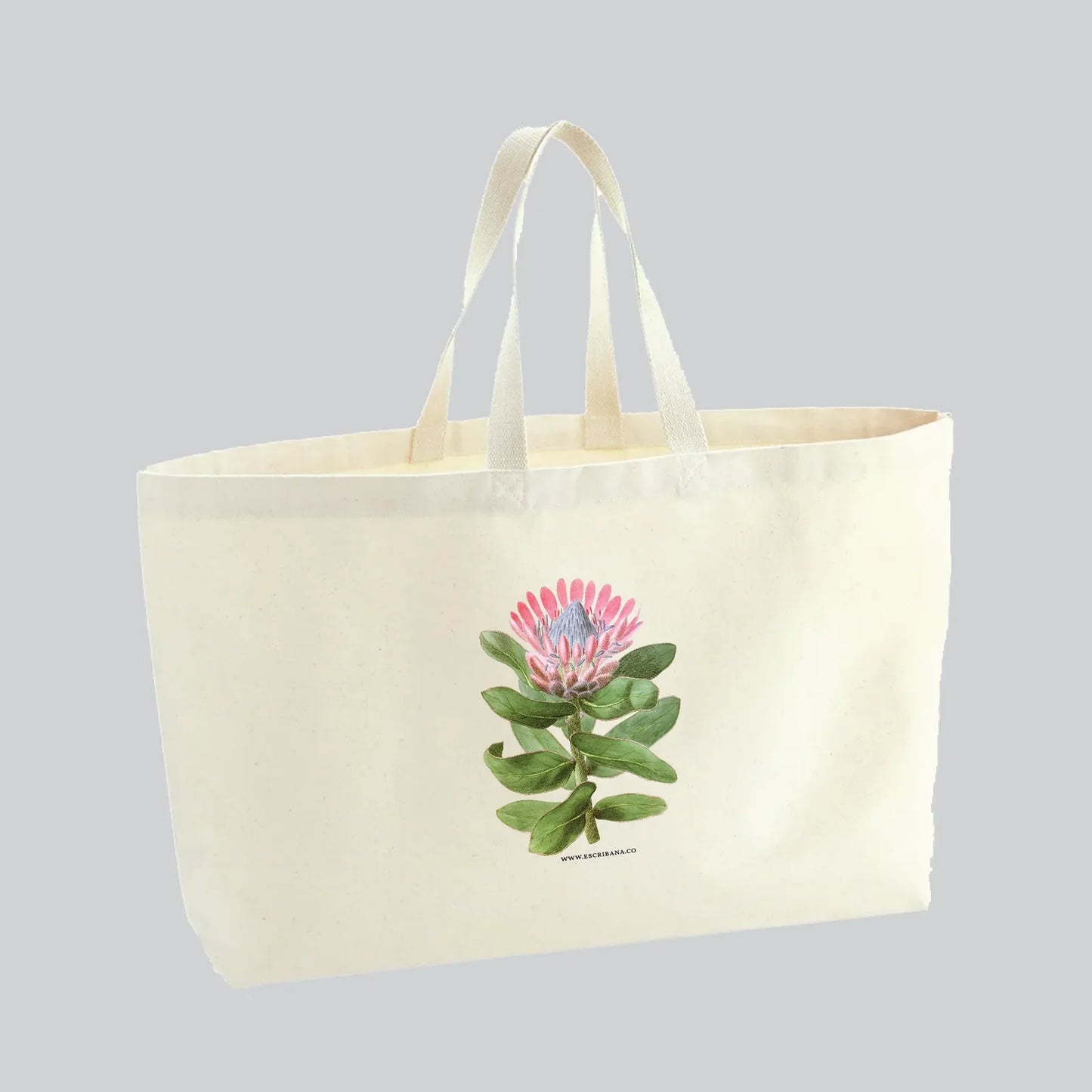 Tote Bag de Lona con Diseño Protea | Escribana