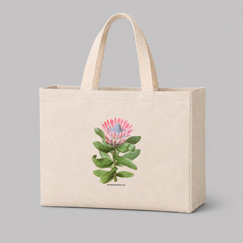Tote Bag de Lona con Diseño Protea | Escribana